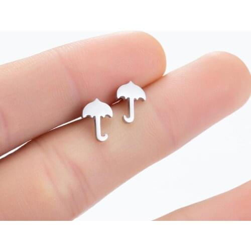 2020 New Personality Stainless Steel Classic Earrings Temperament Female Umbrella Shape Exquisite Metal Trend Fashion Earrings