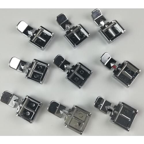 10PCS Zipper Foot 2Sides for Sewing Machine Brother for Singer Snap-on Models Metal Zipper Presser Foot Feet Sewing Accessory