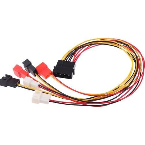 2PCS Practical New 4Pin Molex To 3Pin Fan Power Cable Adapter Connector 12V 7V 5V Cooling Fan Computer Cable