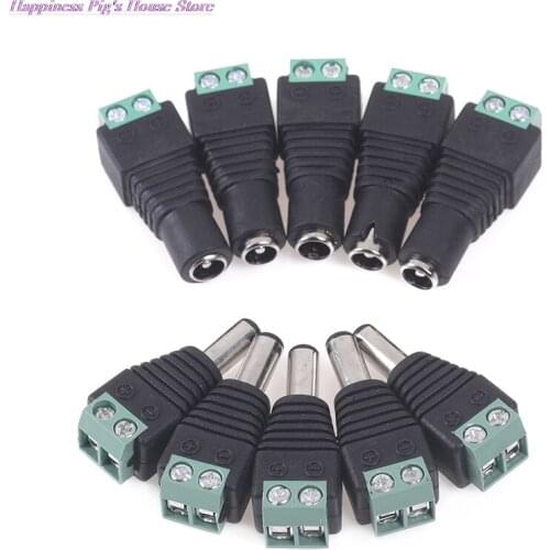 5Pairs CCTV Cameras Female Male DC Power Plug Adapter DC Power Female Plug Jack Adapter Connector Male Plug Socket