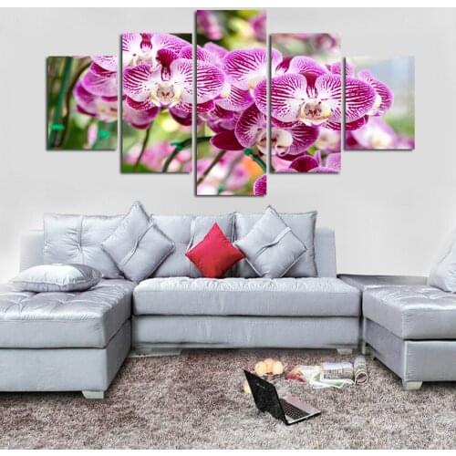5pcs DIY Diamond Painting Purple Orchid Flower Full Square Diamond Embroidery Mosaic Picture Of Rhinestone H340