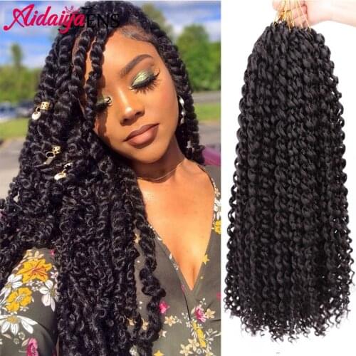 Aidaiya18inch Long Passion Twist Crochet Hair Extensions Synthetic Water Wave Braiding Hair Bohemia Crochet Braids