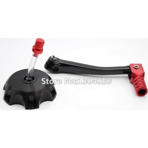 Aluminum Motorcycle Dirt Pit Bike Red / Black Gear Shift Lever CNC Fuel Tank Cap Fit KAYO XMOTOR PITPRO Motorcross FREE SHIPPIG