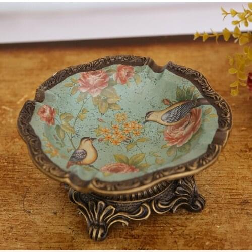 American Luxury Ceramic Ashtray Crafts Ornaments Modern Minimalist Living Room Office Cafe Retro Pattern Ashtray Home Decoration
