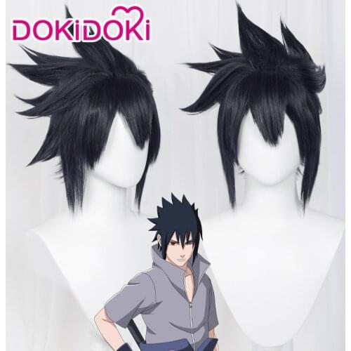 DokiDoki Anime Cosplay Wig Uchiha Wig Black Wig Hairs Sasuke Wig Uchiha Hair