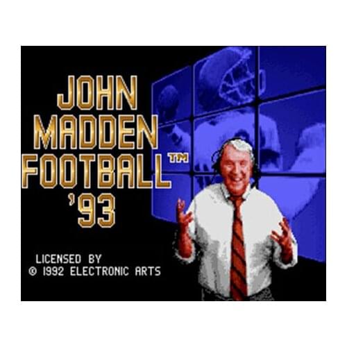 John Madden Football '93 16 bit Big Gray Game Card For NTSC Game Player Drop Shipping