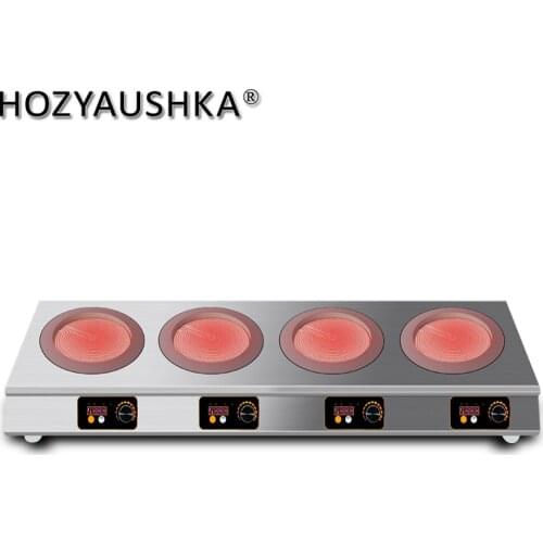 HOZYAUSHKA 2000W*4 Four-head high-power all-stainless steel titanium crystal panel electric ceramic stove