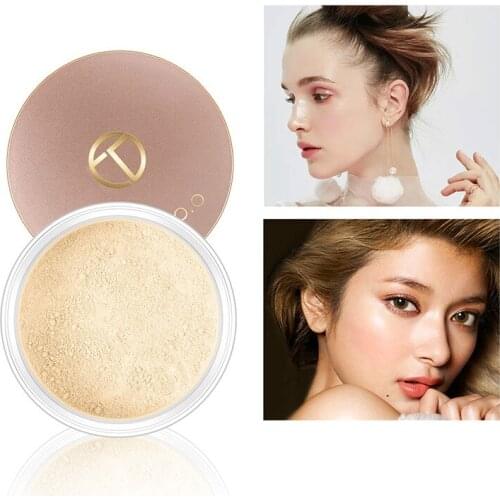 Smooth Matte Loose Powder Makeup powder Transparent Finishing Powder Waterproof for Face Finish Setting with Cosmetic Puff
