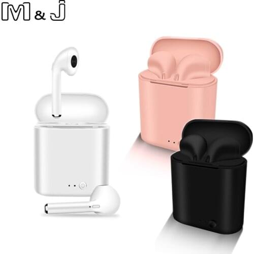Hot Sell M&J i7 Mini Bluetooth 5.0 TWS Small Wireless Earphone With Charging Box Stereo Headphones for All Phone