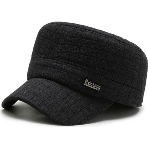 Winter Adjustable Size Mens Flat Cap Warm Army Military Hats For Men Thick Thermal Earmuffs Caps Dad Winter Hat Sports Caps New