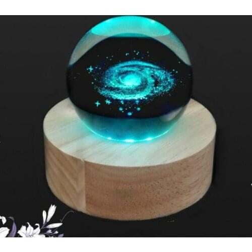 Creative Gift Crystal Ball 3d Desk Lamp Led Luminous Base Desk Decoration Table Lamp Bedside Table Lightings For Bedroom