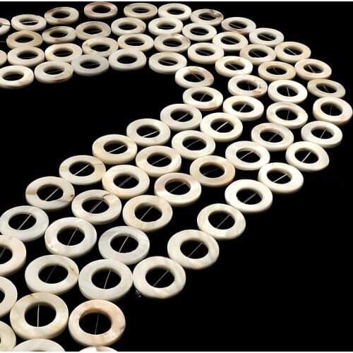 Circle Shape Natural Shell Beads Gem Semi Precious Loose Stone Beads Diy Necklace Bracelet Jewelry Making Fitting