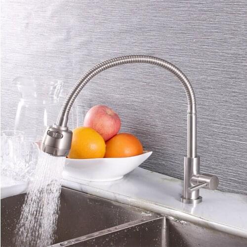 304 stainless steel 360 degree rotate kitchen water faucet deck mounted including the hose
