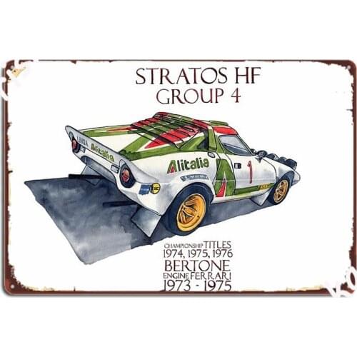 Lancia Stratos Metal Sign Customize Cinema Garage Cave Pub Garage Decoration Tin Sign Posters