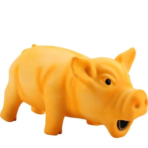 Cute Pig Grunting Squeak Latex Pet Chew Toys for Dog Puppy Toy Queaker Chew Latex Pig Dog Bite Toy Training Pet Products
