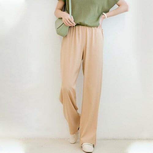 Fashion Wide-leg Pants Womens 2020 New Korean High Waist Texture Casual Straight-leg Pants Wild Comfortable Trousers Women E298