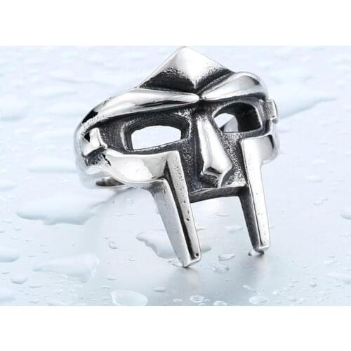 Mens Stainless Steel Punk Gladiator Ring Gladiator Style Ring Helmet Valentines day gift for boyfriend anillos rings for men