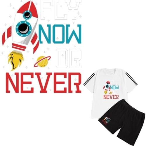 Fly Now Patch Creativity Sticker A-Level Washable Diy Thermal Press Vinyl Hoodies Tops Letter Patches