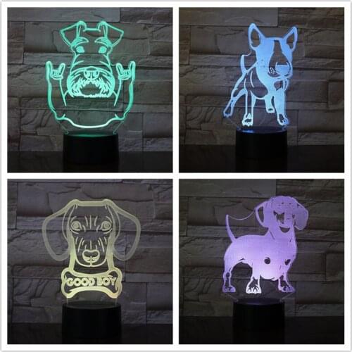 3D Dog Animal Night Table Lamp Holiday Light Galaxlux Night Light 7 Colors Changing Nightlight Childrens Friends Birthday Gift