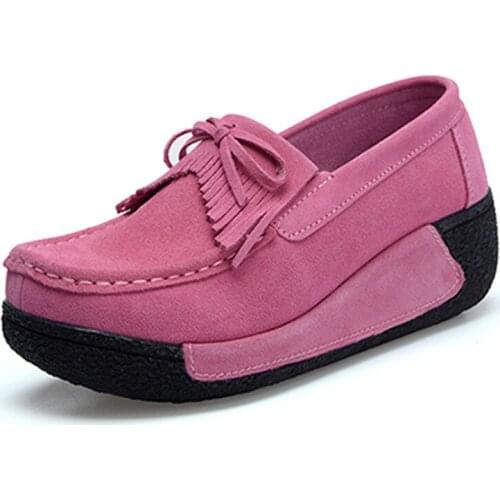 New Spring and Autumn Womens Shoes Raise the Bottom Tassel Mom Shoes Single Height Increasing Insole Sneakers Women