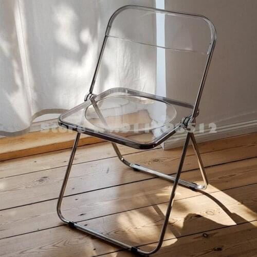 Transparent chair net red stool acrylic crystal chair ins wind makeup chair clothing store photo chair folding chair