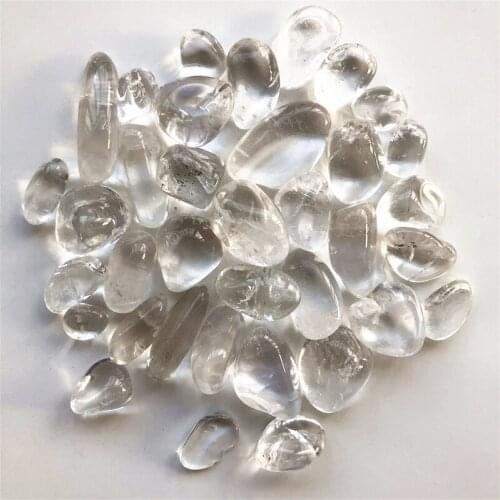 Drop Shipping 100g 15-30mm Natural White Crystal Rock Quartz Tumbled Aquarium Flowerpot Natural Stones and crystals