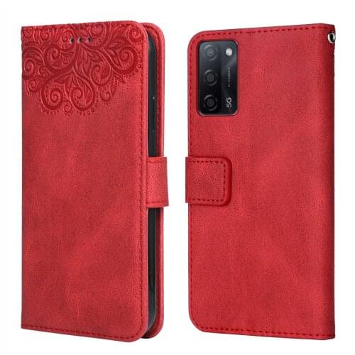 Luxury Leather Case for OPPO A55 5G Flower Embossing PEMM00 PEMM20 PEMT00 PEMT20 Wallet Flip Phone Case for OPPO A 55 5G Cover