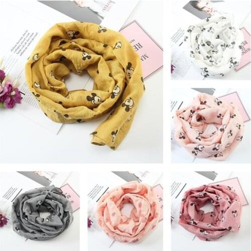 Disney Mickey Mouse print scarf Soft and skin-friendly girl scarf shawl children cute scarf travel travel supplies birthday gift