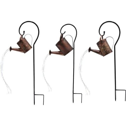 Solar Kettle Shower Light Retro Star Wrought Iron Shower Watering Kettle Lamp Lawn Decoration Garden Lamp For Daily Decor