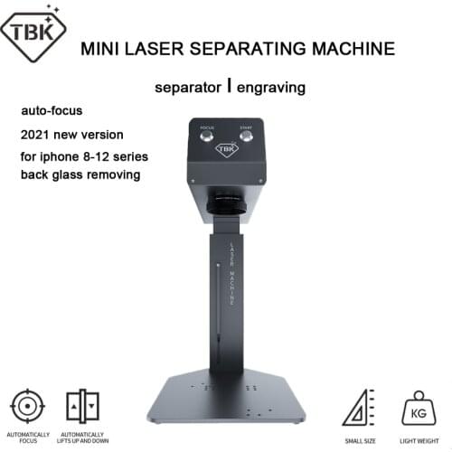 TBK-958M MINI Laser Separate Machine For Iphone 8 X 11 12 Back Cover Glass Removing Logo Marking Engraving TBK-958A Update