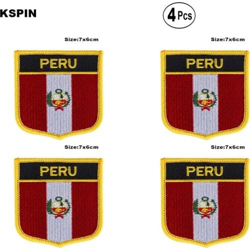 Peru Shiled Shape flag patches national flag patches for Cothing DIY Decoration