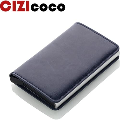 Cizicoco Antitheft Men Vintage Credit Card Holder Blocking Rfid Wallet Leather Unisex Security Wallet Leather Women Magic Wallet