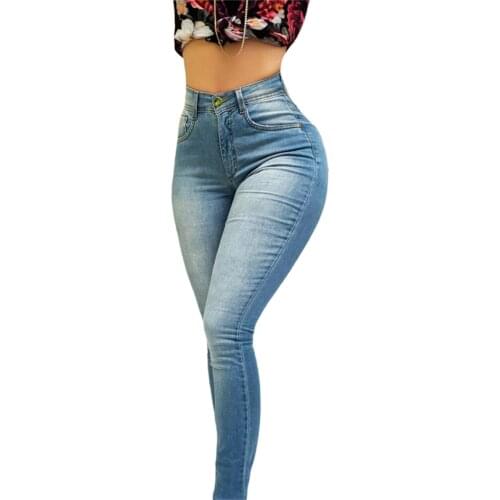 Women High Stretch Skinny Denim Jeans Cropped Pencil Pants Washed High Waist Demin Jeggings Ladies Spring Autumn Trousers Jeans