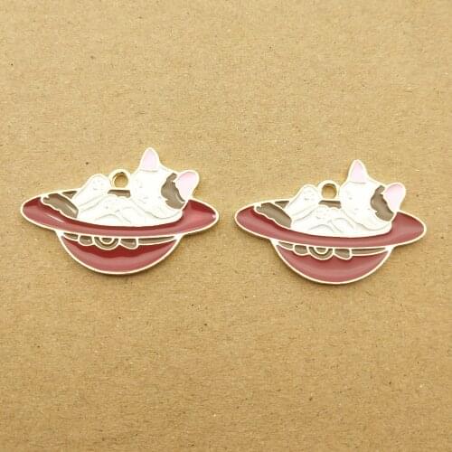 10pcs 20x29mm enamel cat charms for jewelry making cute earring pendant bracelet necklace charm diy finding