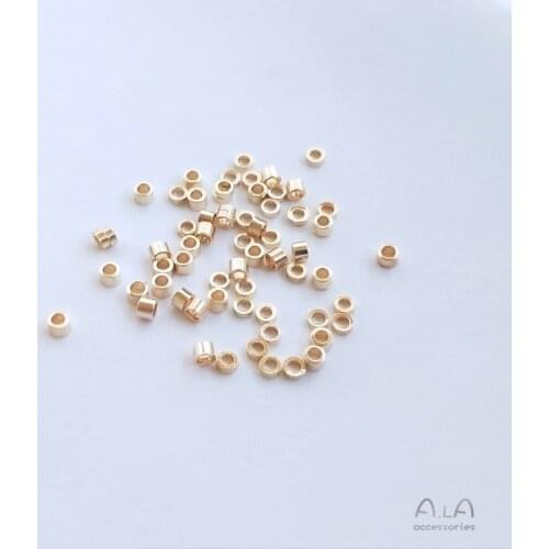 10PCS/Set 14K Positioning Tube Steel Wire Closing Round Straight Tube Can Not Be Clamped Flat Spacer DIY String Beads Chain