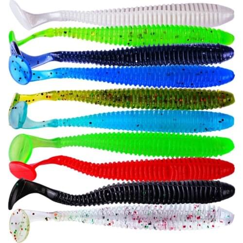 10pcs/Lot 2.4g 9cm Soft Fishing Lure Soft Worm Fishhooks Jerkbait Accessories Jig Hooks Tool Wobblers Fish Sport lures