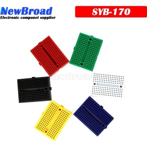 2PCS SYB-170 SYB170 Mini Solderless Prototype Breadboard 170 Tie-points PCB Test Board