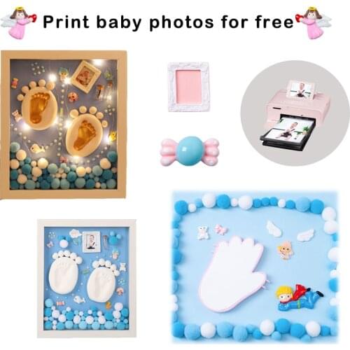 2020 Baby Infant Hand Print Footprint Imprint Clay Ultra Light Stereoscopi Casting Free Print Baby Photo DIY Baby Photo Frame