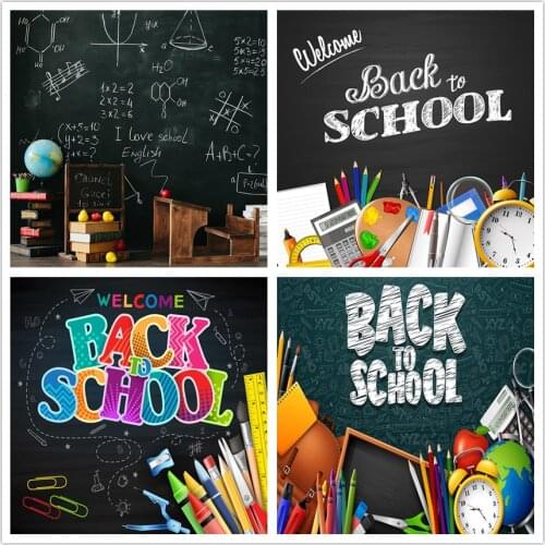 Mehofond Welcom Back To School Background For Photography Blackboard Math Pencil Children Birthday Photocall Backdrop Photo Prop