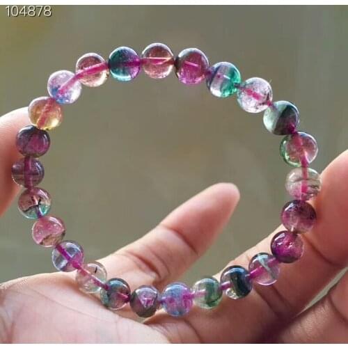 Natural Red Green Tourmaline Quartz Watermelon Crystal Round Beads Bracelet Tourmaline Drop Shipping 7mm AAAAAA Certificate