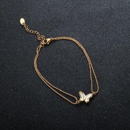 Womens Fashion Butterfly Anklet Gold Color Chain Adjustable Anklets Bracelets For Leg Foot Summer Beach Jewelry Gift
