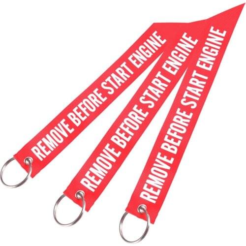 3 PCS Remove Before Flight Streamer Keychains Chaveiro Red Keychain Remove Before Start Engine Motorcycle Streamer Key Chain