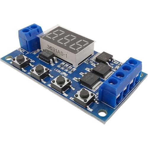 DC 12V 24V Dual MOS Tube LED Digital Time Delay Relay Trigger Cycle Timer Delay Switch Circuit Board Timing Control Module DIY