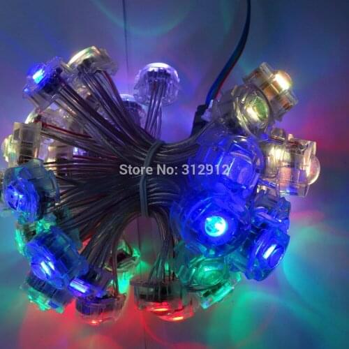 Dia-20mm 50pcs DC5V WS2811 5050 SMD pixel module;IP68 rated;transparent wire;with len covered the led