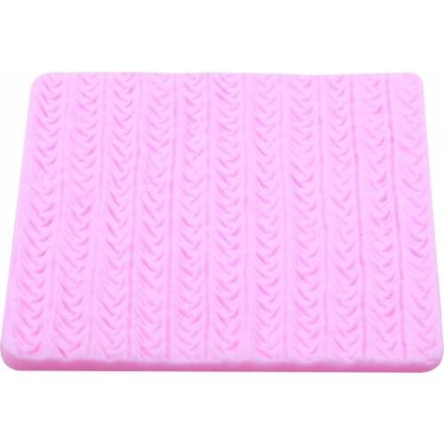 Ellenmar Sweater Fabric Knitting Mold Texture Embossed Pad Lace Mat Vertical Stripes Pattern Mold Fondant Cake Decorating Tools