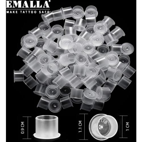 Professional 11*10mm Tattoo Ink Cups Caps White Plastic Disposable Tattoo Pigment Ink Cups Caps With Base Free Shipping