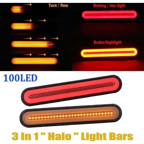 2Pcs Waterproof 12-24V Truck Trailer LED Taillight 2835 SMD Neon Lamp RV Stop Flowing Turn Signal Brake Rear Tail Lights