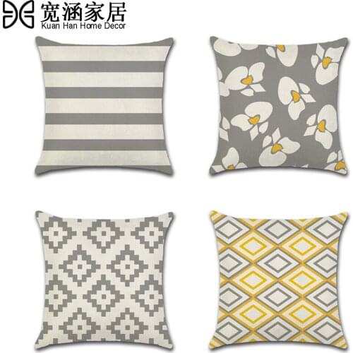 Geometric Cushion Cover Rhombus Lines Throw Pillow Home Decorative Square Flowers Pillowcase Sofa Cushion 45*45CM jojo siwa