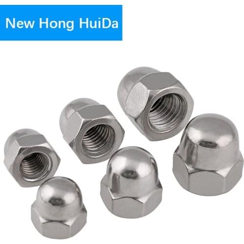 Inch Crossbite Fine Tooth Acorn Nut Hex Head Cap Metric Cover Decorative Dome Nut 304 Stainless Steel