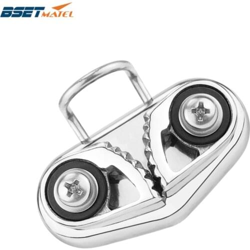 Stainless Steel 316 Cam Cleat with Wire Leading Ring Boat Cam Cleats Matic Fairlead Marine Sailing Sailboat Kayak Canoe Dinghy